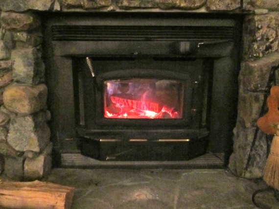 Fire in the wood stove