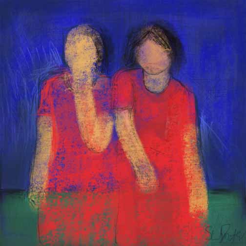 Women In Red, Susan Lobb Porter digital drawing