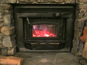 Fire in the wood stove